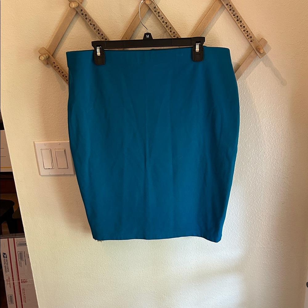 Elegant Blue Women's Sexy Pencil Skirt, Body Con